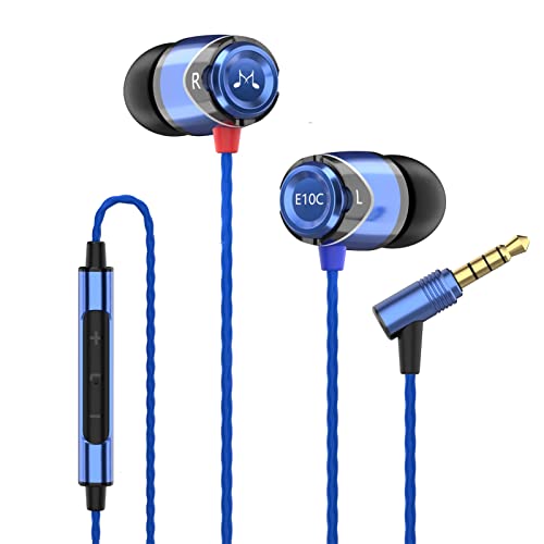 SoundMAGIC E10C Kabelgebundene Kopfhörer mit Mikrofon, HiFi-Stereo-Ohrhörer, geräuschisolierende In-Ear-Kopfhörer, leistungsstarker Bass, ohne Kabelsalat, blau von SoundMAGIC