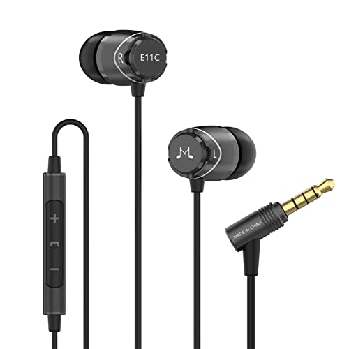 SoundMAGIC E11C Kabelgebundene Kopfhörer mit Mikrofon, HiFi-Stereo-Ohrhörer, geräuschisolierende In-Ear-Kopfhörer, leistungsstarker Bass, ohne Kabelsalat, schwarz von SoundMAGIC