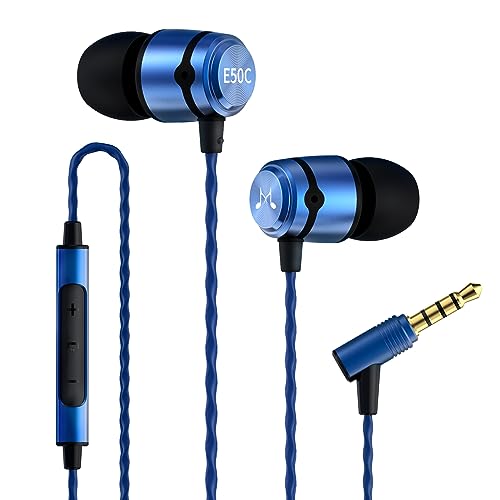 SoundMAGIC E50C High Fidelity Kopfhörer Smartphone Earbuds In Ear Noise Reduction Ohrhörer mit Mikrofon und Fernbedienung für Audiophile - Blau von SoundMAGIC