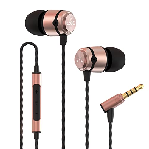 SoundMAGIC E50C Kabelgebundene Ohrhörer mit Mikrofon, In-Ear-HiFi-Kopfhörer, Gute geräuschisolierende Kopfhörer, Bequeme Passform, schwarz/Gold von SoundMAGIC