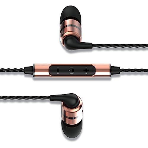 SoundMAGIC E80C Kabelgebundene Ohrhörer mit Mikrofon HiFi Stereo Audiophile Kopfhörer Geräuschisolierende In Ear Kopfhörer Bequeme Passform Super Bass Gold von SoundMAGIC