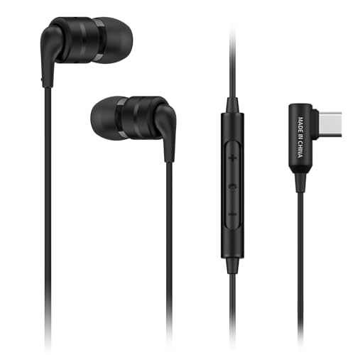 SoundMAGIC E80D USB-C In-Ear-Stereo-Kopfhörer, L-förmiger Stecker, Inline-Controller, Metallgehäuse, 10 mm dynamische Treiber, Wasser-/staubdicht, Schwarz von SoundMAGIC
