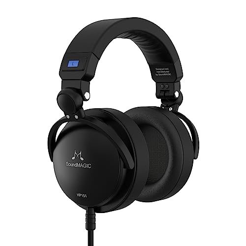 SoundMAGIC HP151 Wired Over-Ear Headphones HiFi Stereo Audiophile Headphones Noise Isolating Foldable Headset with Detachable Cables Black von SoundMAGIC