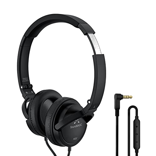 SoundMAGIC P22C On-Ear Headphones Portable Hi Fidelity Stereo Wired Lightweight Foldable Headphones with Microphone (Black) von SoundMAGIC
