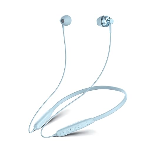SoundMAGIC S20BT Bluetooth-Kopfhörer mit Nackenbügel, drahtlose Ohrhörer, HiFi-Stereo-In-Ear-Headset mit Mikrofon, leichte Sport-Kopfhörer, Lange Wiedergabezeit, blau von SoundMAGIC