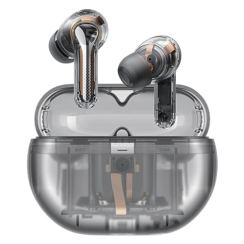 SoundPEATS Bluetooth Kopfhörer Capsule3 Pro, Hi-Res Audio-Kopfhörer mit LDAC, Hybrid Active Noise Cancellation In-Ear Ohrhörer, 6 Mikrofone für Anrufe, Ultra Long 52H Spielzeit(Transparentes Schwarz) von SoundPEATS