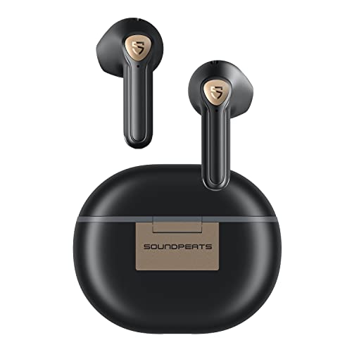 SoundPEATS Bluetooth Kopfhörer mit LDAC Hi-Res Audio, Air3 Deluxe HS Semi In-Ear Kabellose Kopfhörer mit ENC Mic, APP-Steuerung, 14,2 mm Großer Treiber Ohrhörer 20H, Spielmodus, In-Ear-Erkennung von SoundPEATS