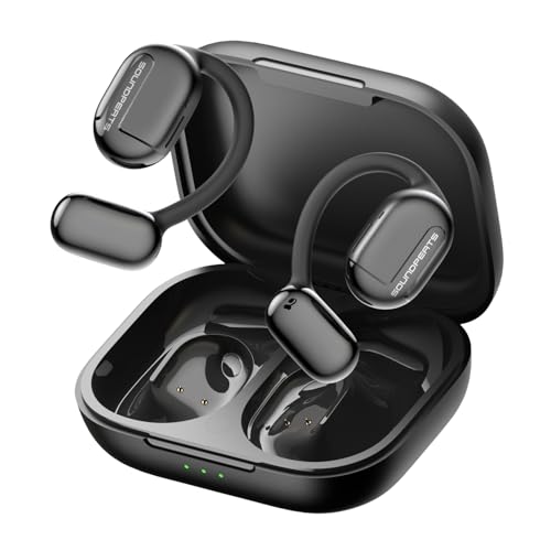 SoundPEATS GoFree Open Ear Kopfhörer Bluetooth 5.3, Kabellose Kopfhörer mit Ohrbügel Hi-Res-Audio und LDAC, Air Conduction Kopfhörer für Sport 45H Spielzeit Wasserdicht IPX4 mit Mikrofon App-Steuerung von SoundPEATS