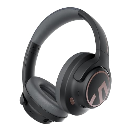SoundPEATS Space Over-Ear Bluetooth Kopfhörer Kabellose 5.3, Hybrid Active Geräuschisolierung, ENC-Mikrofone, Faltbare Design, 40mm Treiber, Verbindung von 2 Geräten, Spielemodus, 123H, App Steuerung von SoundPEATS