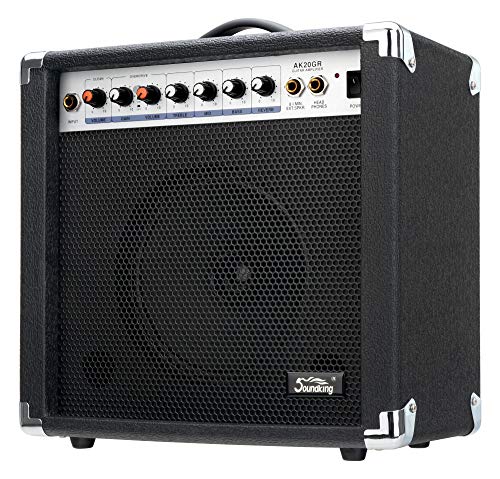 Soundking AK20-GR Gitarrenverstärker 60 Watt - 3-Band Equalizer - 8" Speaker mit 2 Kanälen, clean & Overdrive - Kopfhörerausgang & Lautsprecheranschluss - Idealer Amp mit Extra robusten Schutzecken Soundking AK20-GR Gitarrenverstärker 60 Watt - 3-Band Equalizer - 8" Speaker mit 2 Kanälen, clean & Overdrive - Kopfhörerausgang & Lautsprecheranschluss - Idealer Amp mit Extra robusten Schutzecken von Soundking