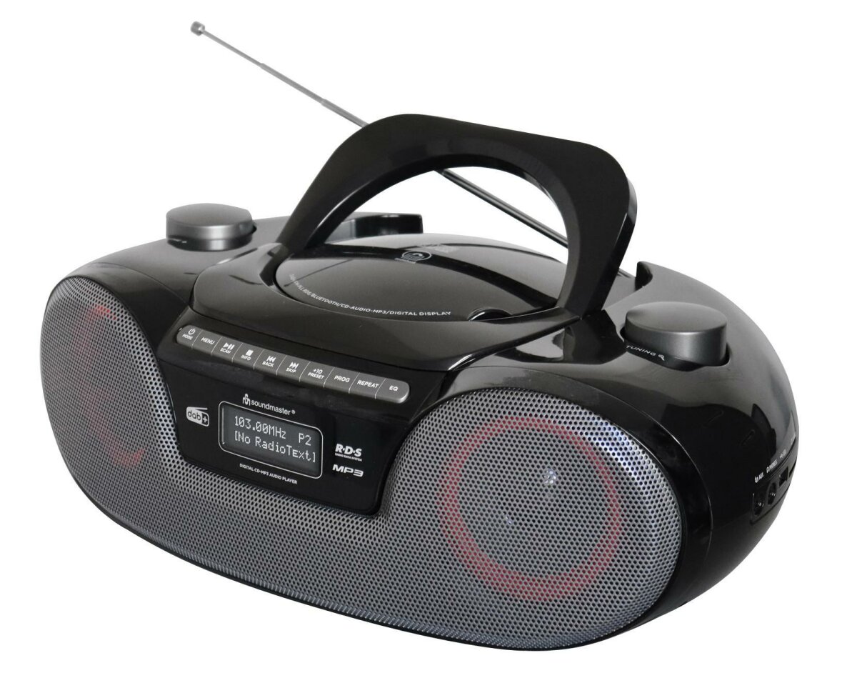SOUNDMASTER SCD8300 Schwarz Radiorekorder mit CD-Spieler (mit mit CD, MP3, Bluetooth, DAB, UKW) von Soundmaster