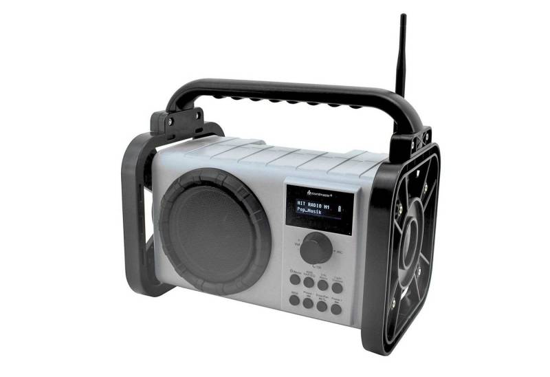 Soundmaster DAB80SG Baustellenradio DAB+ Bluetooth Akku IP44 spritzwassergeschützt Baustellenradio (DAB+, MW, PLL-UKW, FM, AM, Baustellenradio, ABS-Gehäuse, IP44 Spritzwasserschutz) von Soundmaster