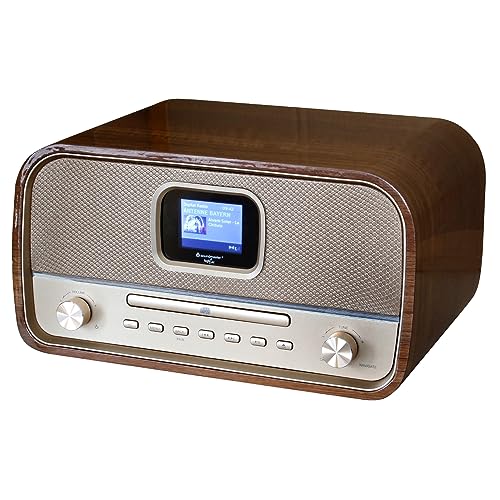 Soundmaster DAB970BR1 Retro Kompaktanlage Stereoanlage HiFi-Anlage DAB+ UKW CD-Player MP3 USB Bluetooth Streaming Farbdisplay von Soundmaster