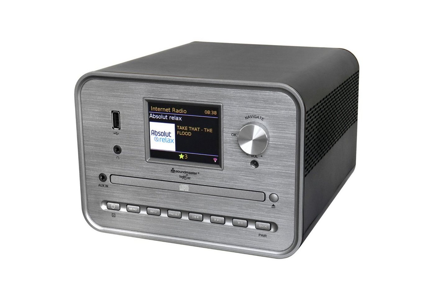Soundmaster ICD1050SW Internetradio CD-Player WLAN DAB+ Bluetooth USB MP3 Stereo Internet-Radio (Internet, DAB+, UKW, 14 W, Kompakte Bauweise, Internetradio, Weckerfunktion, CD-Player) von Soundmaster