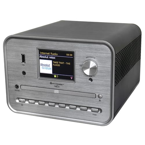 Soundmaster ICD1050SW Stereoanlage Internetradio WLAN 2,4/5 GHz DAB+ Bluetooth CD-Player USB MP3 APP Farbdisplay Wecker von Soundmaster