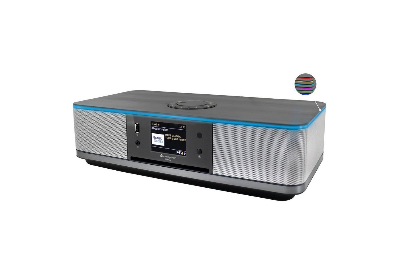 Soundmaster ICD2023SW Internetradio CD-Player DAB+ Bluetooth USB Undok-APP LED Internet-Radio (Internetradio, DAB+, FM, RDS-System) von Soundmaster
