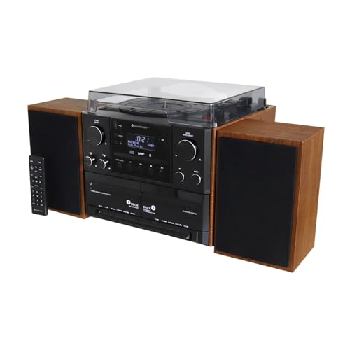 Soundmaster MCD5600 Stereoanlage mit Plattenspieler DAB+ Doppelkassette CD-Player USB MP3 Bluetooth Encoding Digitalisierung 75 Ohm Antennenanschluss, Farbe:braun Soundmaster MCD5600 Stereoanlage mit Plattenspieler DAB+ Doppelkassette CD-Player USB MP3 Bluetooth Encoding Digitalisierung 75 Ohm Antennenanschluss, Farbe:braun von Soundmaster