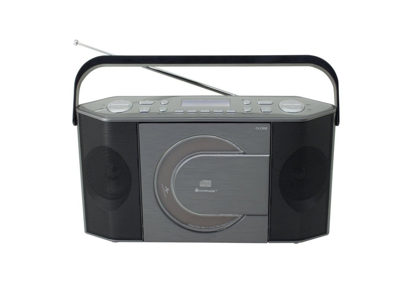 Soundmaster RCD1770AN tragbares Digitalradio DAB+ UKW-PLL USB CD Player MP3 Uhr Digitalradio (DAB) (DAB+, UKW-RDS, 2 W, schmale Bauweise, kompakt, vertikaler CD-Player, Fensterbank, Küche) von Soundmaster