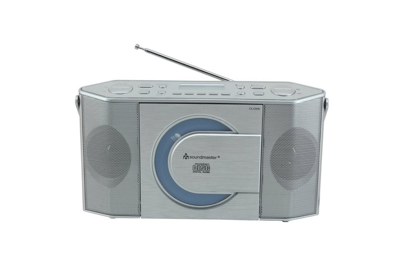 Soundmaster RCD1770SI tragbares Digitalradio DAB+ UKW-PLL USB CD Player MP3 Uhr Digitalradio (DAB) (DAB+, UKW-RDS, 2 W, schmale Bauweise, kompakt, vertikaler CD-Player, Fensterbank, Küche) von Soundmaster
