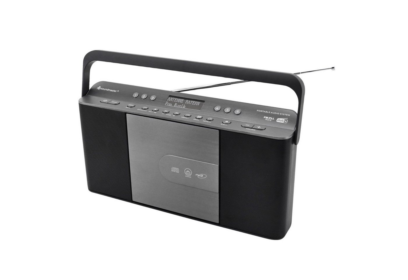 Soundmaster RCD1870SW Digitalradio CD-Player DAB+ UKW-RDS USB MP3 Wecker Küche Boombox (DAB+, UKW-RDS, 4 W, DAB+ Radio, UKW-RDS Radio, Wecker, Display dimmbar abschaltbar) von Soundmaster