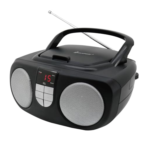 Soundmaster SCD1400 Radio tragbarer CD Player Radio AUX-IN Kinderradio Boombox, Farbe:schwarz von Soundmaster