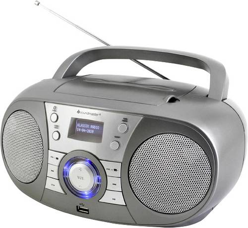 Soundmaster SCD1800TI CD-Radio DAB+, UKW AUX, Bluetooth®, CD, USB Grau von Soundmaster