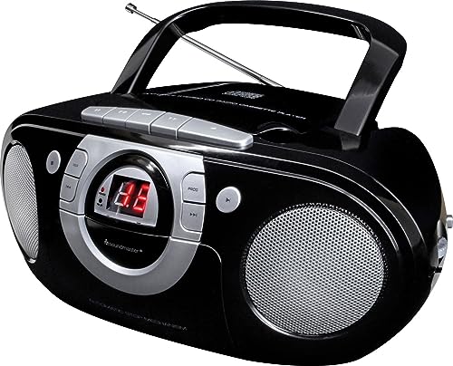 Soundmaster SCD5100SW Radio Kassettenspieler mit CD Spieler in schwarz von Soundmaster