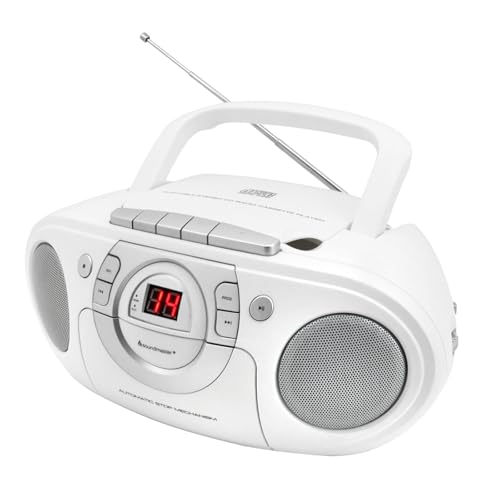 Soundmaster SCD5100WE Radio Kassettenspieler mit CD Spieler in weiß von Soundmaster