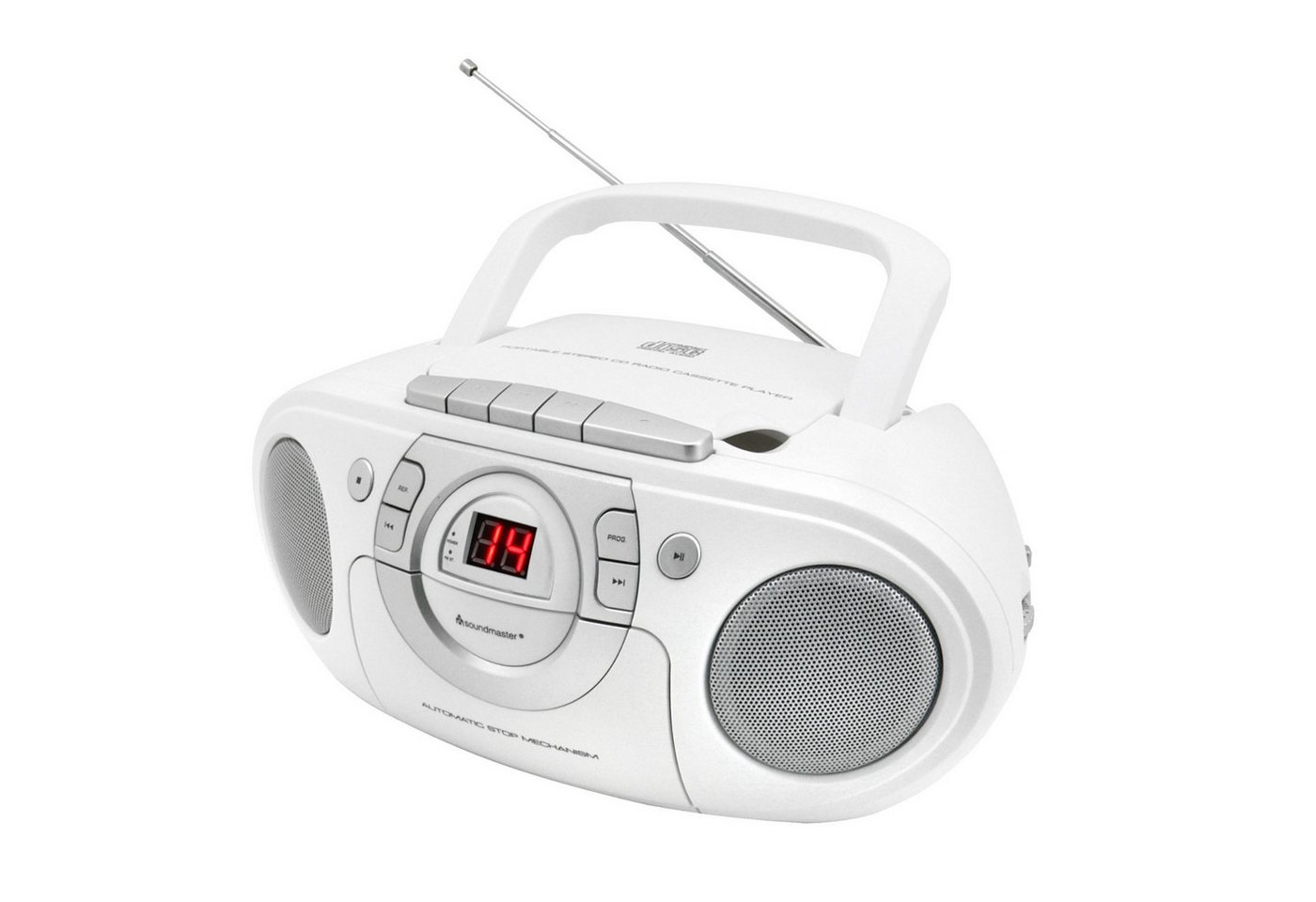 Soundmaster SCD5100WE tragbarer CD-Player Radiorecorder Kassettenrecorder AUX CD-Radiorecorder Soundmaster SCD5100WE tragbarer CD-Player Radiorecorder Kassettenrecorder AUX CD-Radiorecorder von Soundmaster