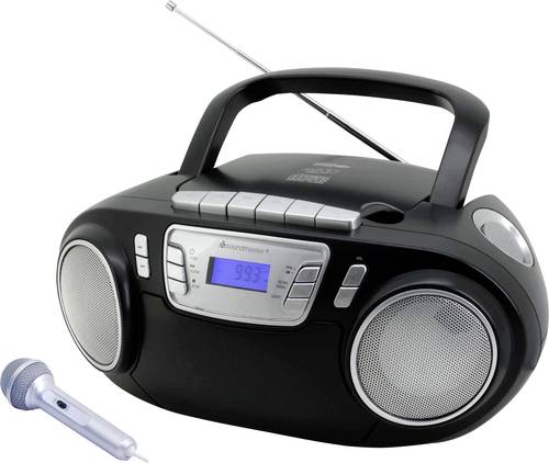 Soundmaster SCD5800SW CD-Radio UKW USB, Kassette, Radiorecorder Inkl. Mikrofon Schwarz von Soundmaster