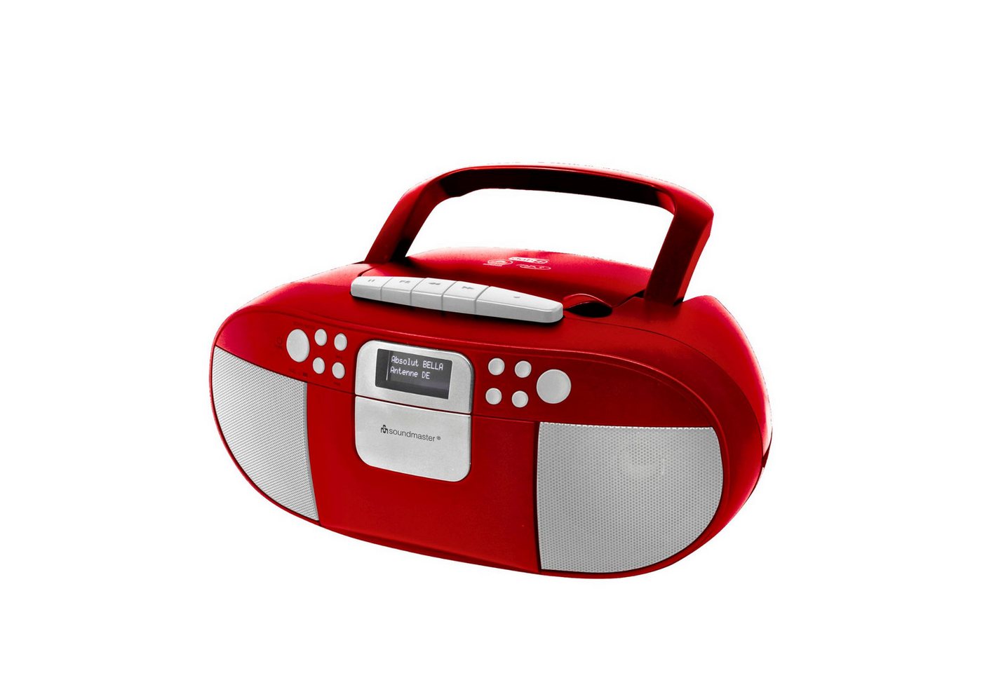 Soundmaster SCD7800 tragbares Digitalradio Kassettenspieler CD-Player DAB+ USB Digitalradio (DAB) (DAB+, UKW-RDS, Hörbuchfunktion, Wecker Radio, CD/USB oder Signalton, Tragbar) von Soundmaster