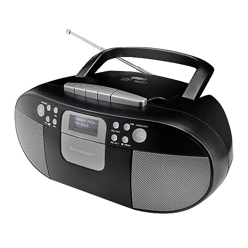 Soundmaster SCD7800SW tragbares Digitalradio CD-Player Kassettenrecorder Hörbuchfunktion DAB+ UKW-Radio USB-Anschluss Kopfhöreranschluss von Soundmaster
