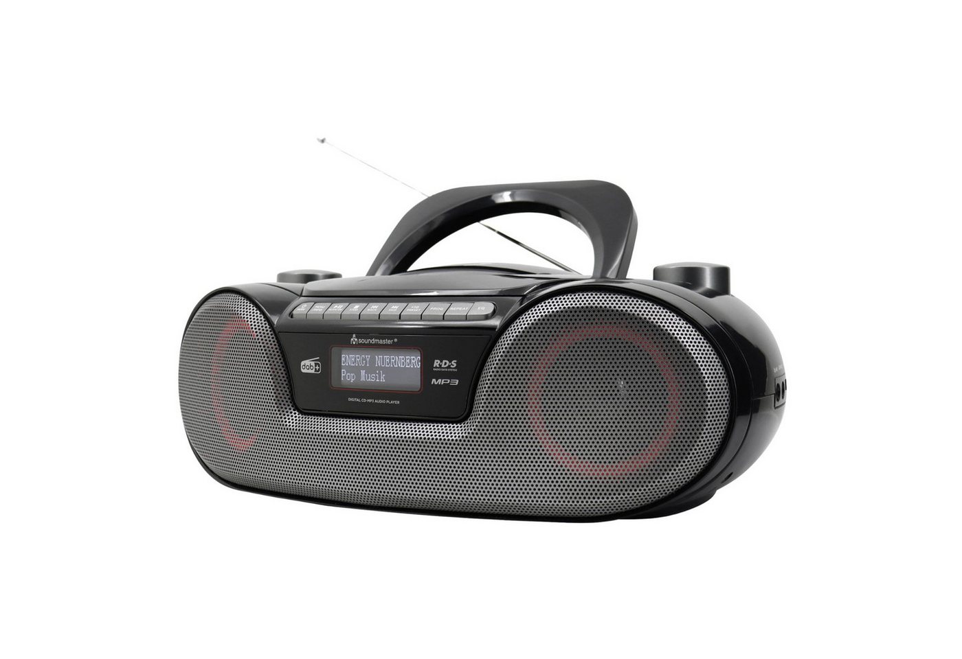 Soundmaster SCD8300SW Digitalradio tragbare CD-Player DAB+ USB/SD Wecker Bluetooth Digitalradio (DAB) (DAB+, UKW-RDS, 12 W, Hörbuchfunktion, Wecker Radio CD/USB Signalton, Tragbar, Bluetooth) von Soundmaster