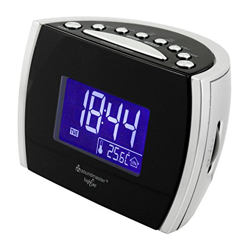 Soundmaster UR108 Uhrenradio mit Dualalarm/Temperaturanzeige/Dimmer/Aux-IN von Soundmaster