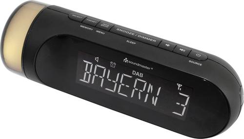 Soundmaster UR6600SW Radiowecker DAB+, UKW USB Akku-Ladefunktion, Stimmungslicht, Weckfunktion Schwa von Soundmaster