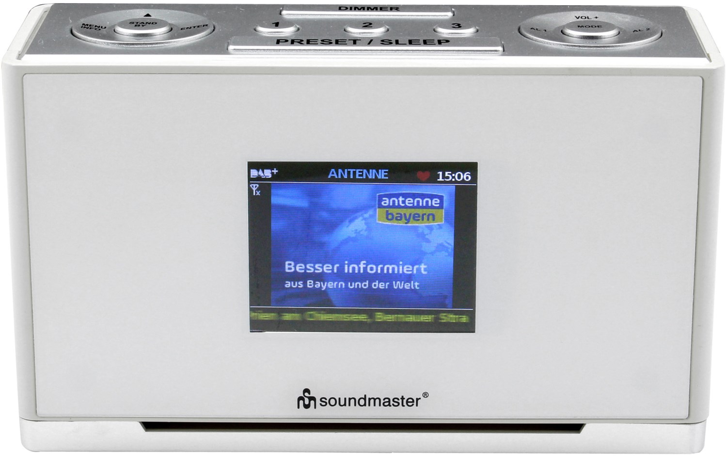 UR240WE Uhrenradio silber/weiß UR240WE Uhrenradio silber/weiß von Soundmaster