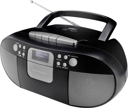 Soundmaster SCD7800SW Kassettenradio DAB+, UKW AUX, CD, Kassette, USB Weckfunktion Schwarz von Soundmaster