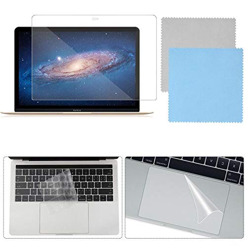SourceTon-Tastatur-Abdeckung, kompatibel mit 33 cm (13 Zoll) MacBook Pro mit Touch-Bar, Displayschutzfolie, Trackpad-Schutz, mit Reinigungstüchern (Modellnummer A1706, A1989, A2159) von SourceTon