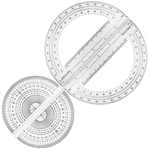 SourceTon Winkelmesser, Kunststoff, 180 Grad, 10,2 cm und 15,2 cm, transparent, 4 Stück von SourceTon