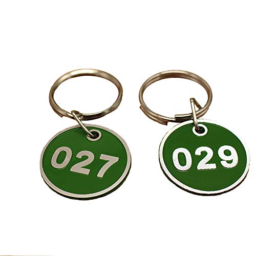 Schlüsselanhänger aus Aluminium und Kunststoff, nummeriert, 30 mm 1-100 grün von Sourcemall