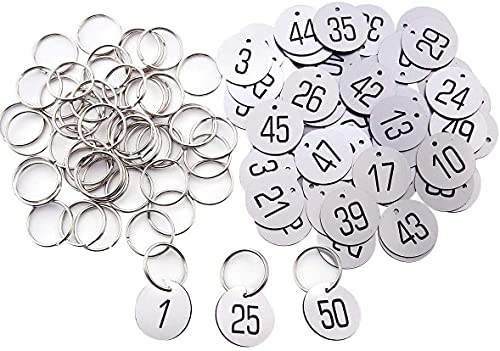 Sourcemall Kunststoff-ID-Nummernschilder mit Schlüsselringen (weiß, 101-200) von Sourcemall
