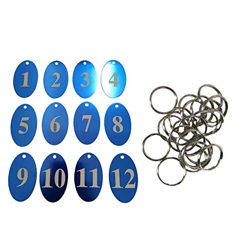 Sourcemall Zahlenanhänger mit Schlüsselring, Aluminiumlegierung 1-25 blau von Sourcemall