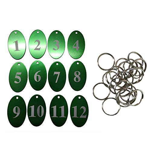 Sourcemall Zahlenanhänger mit Schlüsselring, Aluminiumlegierung 1-50 grün von Sourcemall