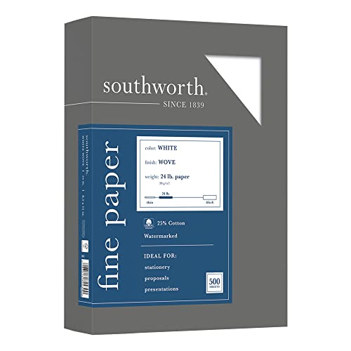 Southworth® Business-Papier aus 25% Baumwolle, 21,6 x 27,9 cm, 10,9 kg, weiß, 500 Stück von Southworth