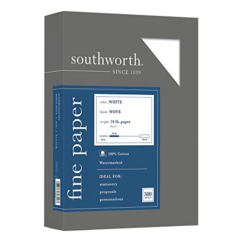 Southworth Business-Papier, 100% Baumwolle, 10,9 kg, Weiß, 500 Blatt (14C), weiß, Letter - 8-1/2" X 11" von Southworth
