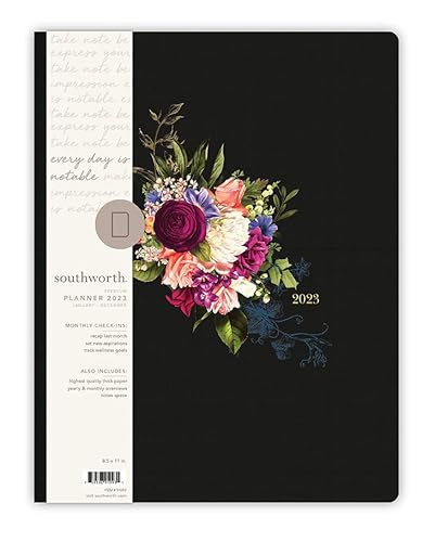 Southworth Planer (Januar 2023-Dezember 2023), 21,6 x 27,9 cm, Moody Floral Bouquet, Premium 28#/105 g/m² Papier, Large Flex (91093) von Southworth