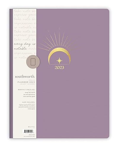 Southworth Planer (Januar 2023-Dezember 2023), 21,6 x 27,9 cm, himmlisches Bohemian-Dusty Purple, Premium 28#/105 g/m²-Papier, großes Flex (91094) von Southworth