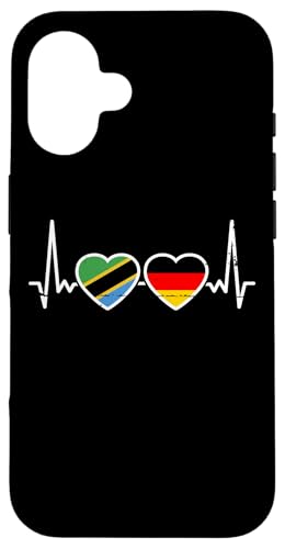 Tansania Deutschland Herzschlag Flagge Deutsch Tansanier Hülle für iPhone 16 Tansania Deutschland Herzschlag Flagge Deutsch Tansanier Hülle für iPhone 16 von Souvenir Tanzania Tansanische Tansania Geschenke