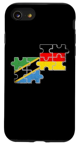 Tansania Deutschland Herzschlag Flagge Deutsch Tansanier Hülle für iPhone SE (2020) / 7 / 8 von Souvenir Tanzania Tansanische Tansania Geschenke