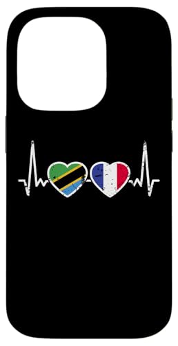 Tansania Frankreich Herzschlag Flagge Tansanier Hülle für iPhone 14 Pro Tansania Frankreich Herzschlag Flagge Tansanier Hülle für iPhone 14 Pro von Souvenir Tanzania Tansanische Tansania Geschenke